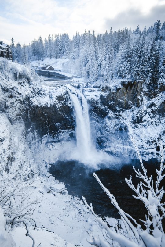 Neige hivernale des chutes de Snoqualmie